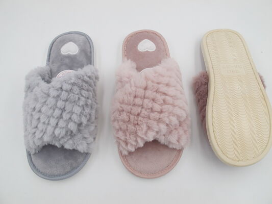 OEM Color Womens House Slippers Open Toe Styles With Different Trims
