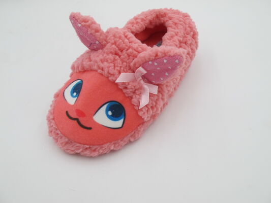 OEM Designs Winter Womens House Slippers Animal Style With 3D Trims