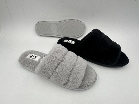 OEM Color Womens House Slippers Open Toe Styles With Different Trims