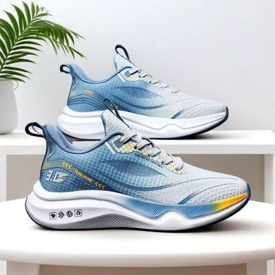 Men's Breathable Mesh Walking Shoes with Anti Slip Outsole and PVC Injection Sole for Casual Wear