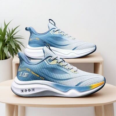 Men's Breathable Mesh Walking Shoes with Anti Slip Outsole and PVC Injection Sole for Casual Wear