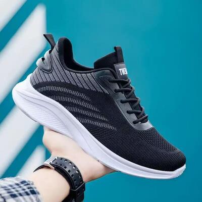 Men's Breathable Mesh Anti Slip Outsole PVC Injection Sneaker for Casual Walking