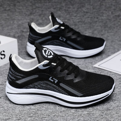 Men's Breathable Mesh Anti Slip Outsole PVC Injection Sneaker for Casual Walking