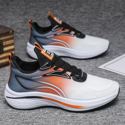 Men's Breathable Mesh Anti Slip Outsole PVC Injection Sneaker for Casual Walking