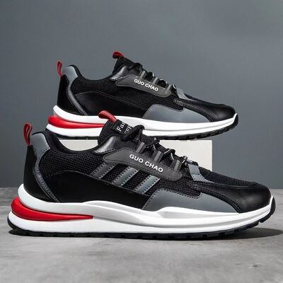 Mens Walking Sneakers with Breathable Mesh Upper and Anti Slip Outsole for Casual Wear with PVC Sole
