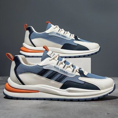 Mens Walking Sneakers with Breathable Mesh Upper and Anti Slip Outsole for Casual Wear with PVC Sole