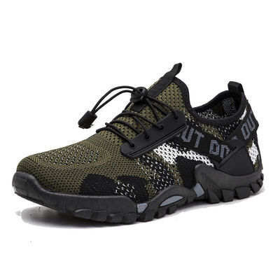 Men's Breathable Mesh Walking Sneakers with Anti Slip Outsole and PVC Injection Sole