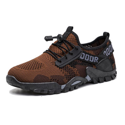 Men's Breathable Mesh Walking Sneakers with Anti Slip Outsole and PVC Injection Sole