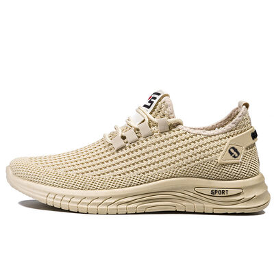 Men's Casual Walking Sneakers with Breathable Mesh Upper Anti Slip Outsole and Faux Fur Lining