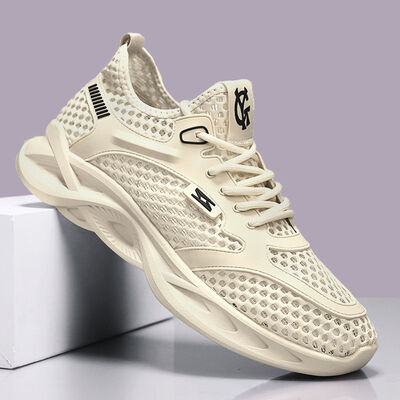 Mens Non Slip Walking Sneakers with Breathable Mesh and Faux Fur Lining - Injection Sneaker