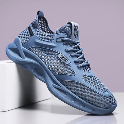 Mens Non Slip Walking Sneakers with Breathable Mesh and Faux Fur Lining - Injection Sneaker
