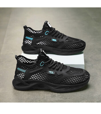 Mens Non Slip Walking Sneakers with Breathable Mesh and Faux Fur Lining - Injection Sneaker