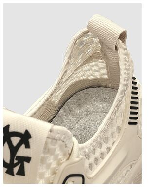 Mens Non Slip Walking Sneakers with Breathable Mesh and Faux Fur Lining - Injection Sneaker
