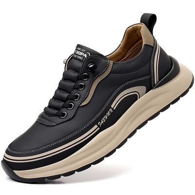 Men's Non Slip Walking Sneakers with Breathable Mesh Upper and Faux Fur Lining for All Seasons