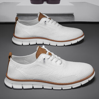Mens Non Slip Walking Sneakers with Breathable Mesh Upper and Faux Fur Lining for All Seasons