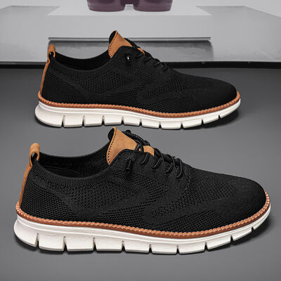 Mens Non Slip Walking Sneakers with Breathable Mesh Upper and Faux Fur Lining for All Seasons