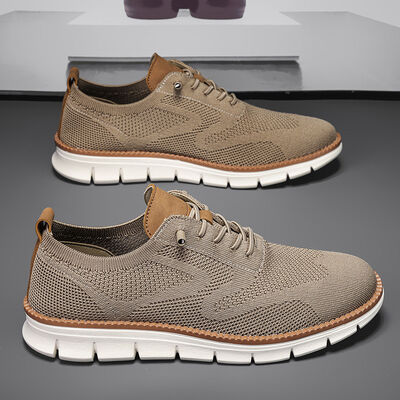 Mens Non Slip Walking Sneakers with Breathable Mesh Upper and Faux Fur Lining for All Seasons