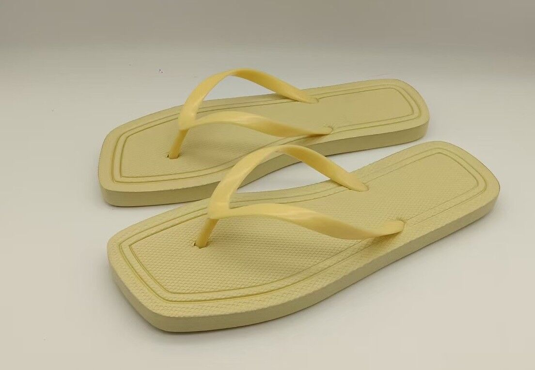 EVA Material Womens Summer Flip Flops Square Toe Burn Out Sock Sandals