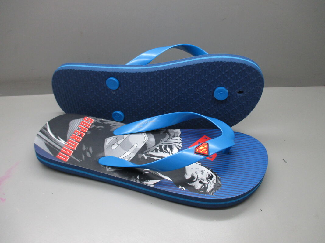 PE EVA Materials Kids Flip Flops Superman Character Open Toe Childrens Sandals