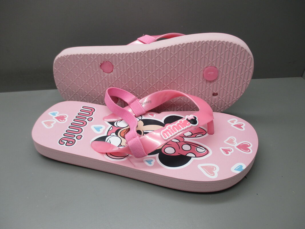 Licensed Minnie Character Kids Flip Flops Sandals Screen Print And 3D Print