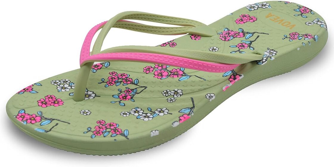 Twin Uppers Women Fitflop Summer Sandals With Injected PVC Printed Soles