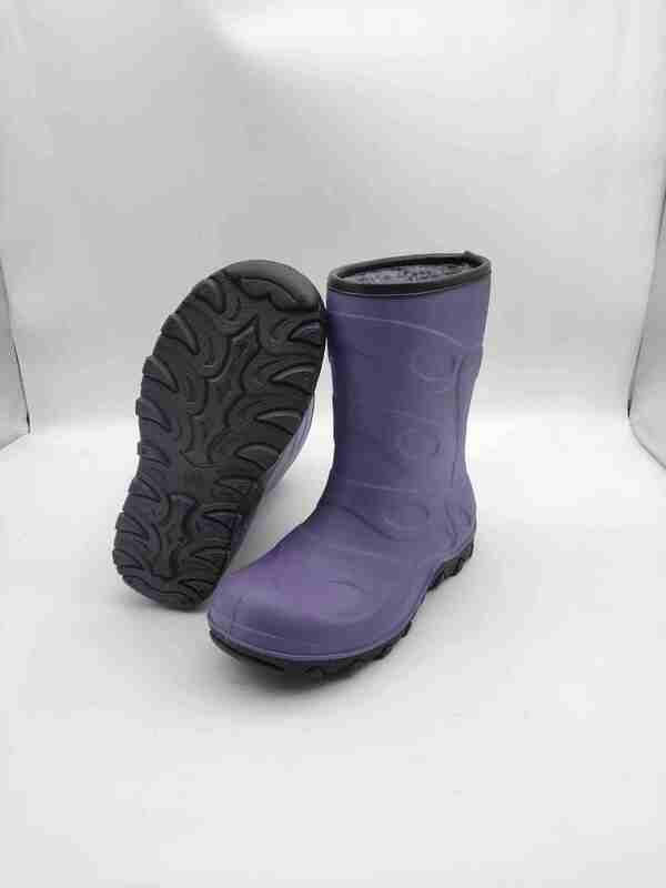 Anti Slip Waterproof TPR Kids Rain Boots Warm Lining Childrens Mud Boots