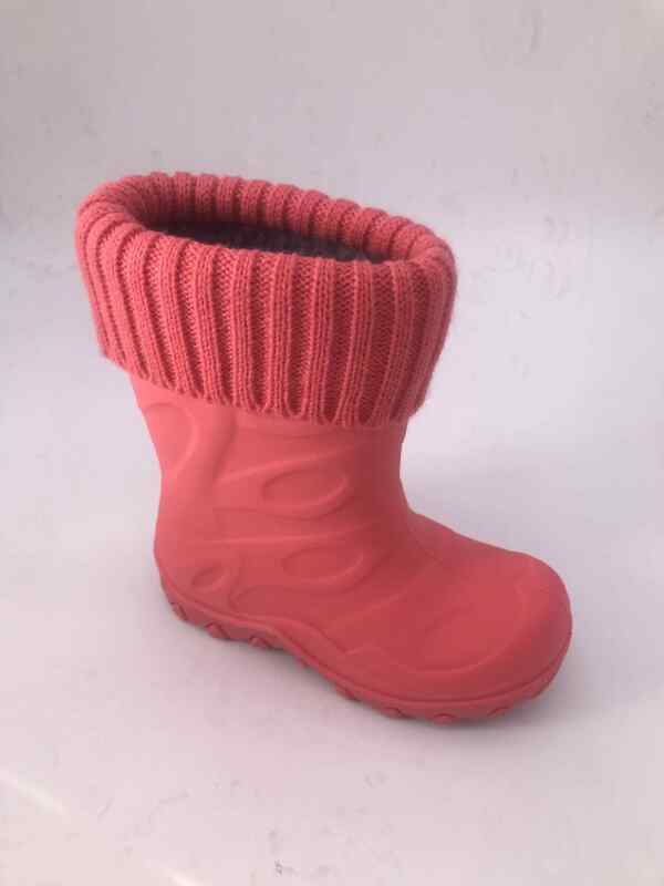 Slip Resistant TPR Kids Rain Boots Lightweight With Warm Knits Customized Colors