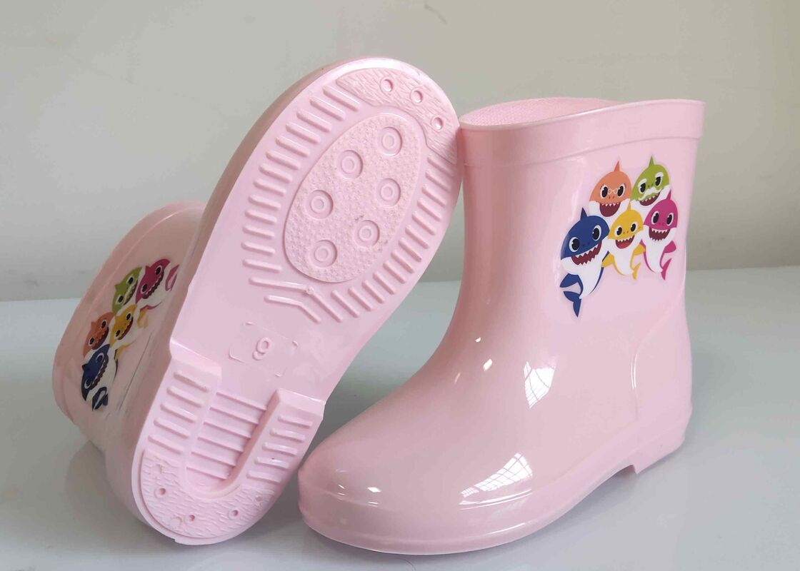 Flexible PVC Side Print Girls Rain Boots Light Up Childrens Hunter Wellies OEM ODM