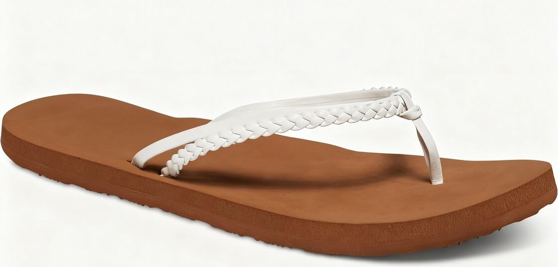 Solid Sock 15mm EVA Fitflop Womens Slippers Pool Flip Flops With Plaited PU Upper