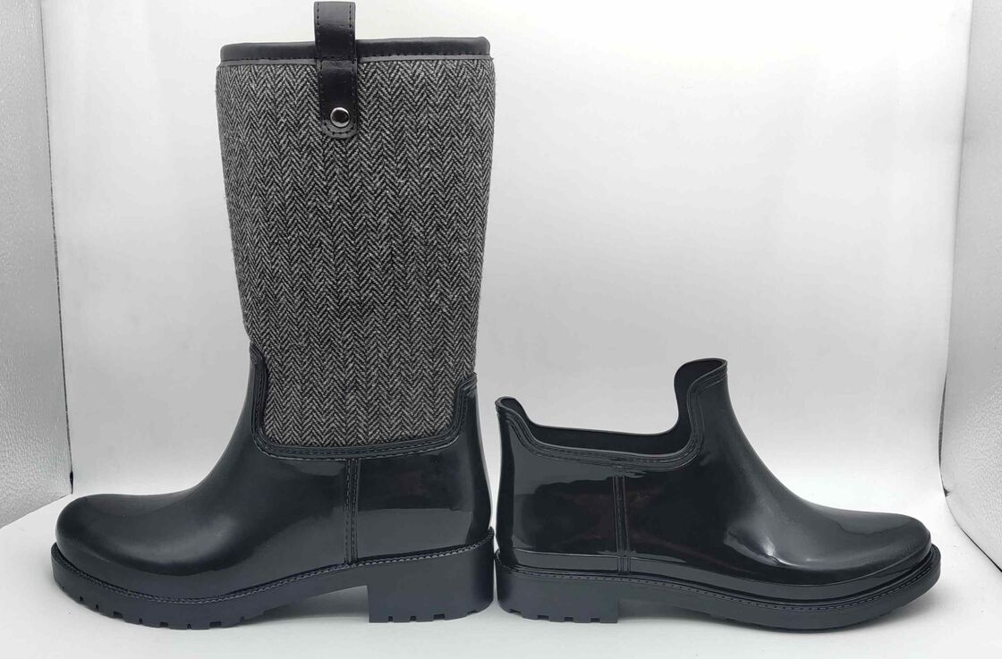 Women's PVC Slip On Rain Boots Double Upper Boots Matt Finish Chelsea Wellington Styles
