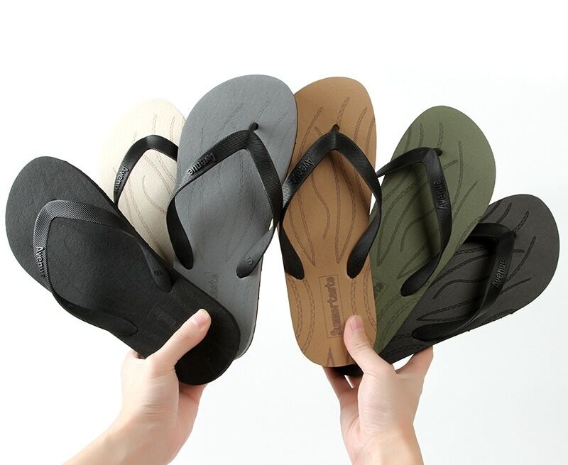 Custom Color Men's Flip Flops Textured Footbed Summer Slides Lightweight Design