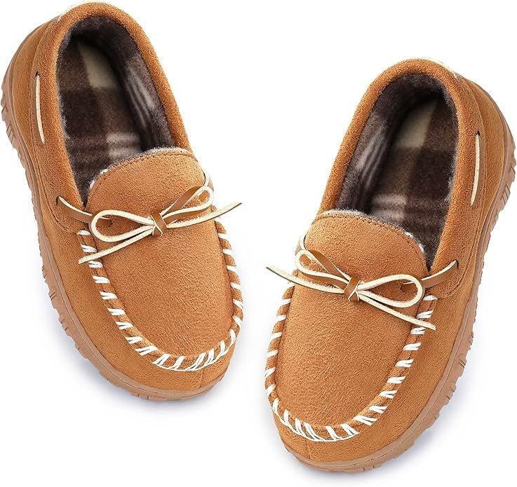 OEM Fashionable Girls Styles Indoor Moccasins With Bow Trims And Warm Fur LIned