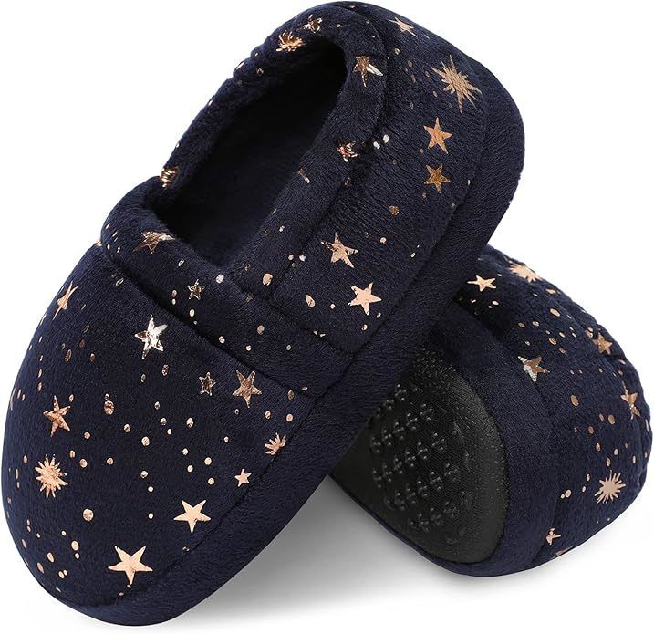 Custom Brand Stars Style Kids Indoor Slippers With Glow In The Dark Classical Designs
