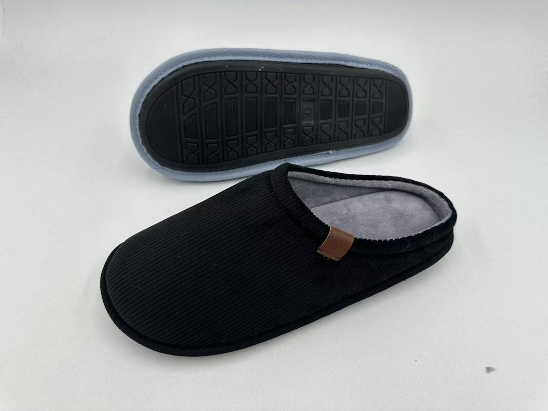 Fashionable Mens' Indoor Slippers Rubber Sole Machine Washable Winter Slippers