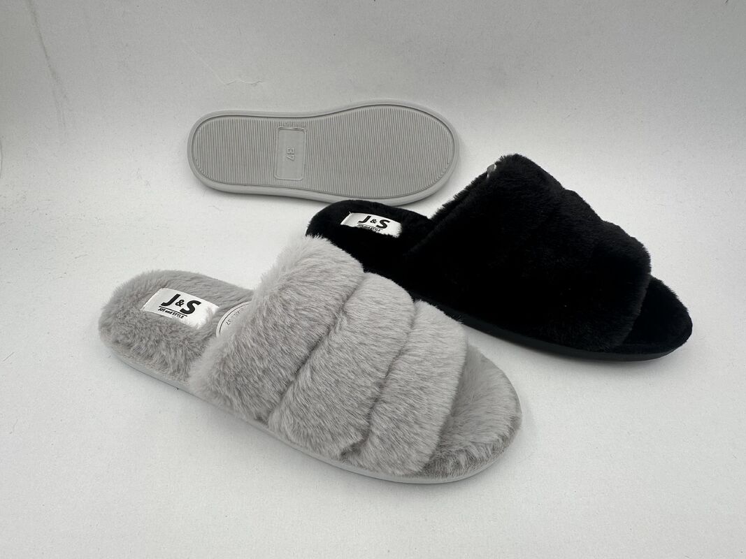 OEM Color Womens House Slippers Open Toe Styles With Different Trims