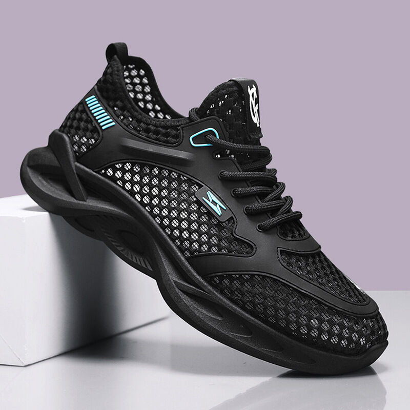 Mens Non Slip Walking Sneakers with Breathable Mesh and Faux Fur Lining - Injection Sneaker